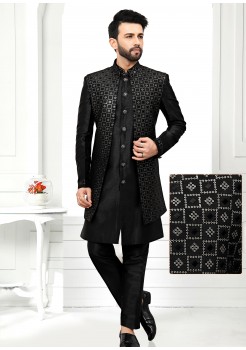 Stylish Black  Jacket Style Indo Western